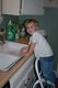 Jerome loves to wash dishes! He will stay occupied (and rather wet) for over an hour up to his elbows in suds!